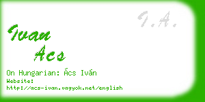 ivan acs business card